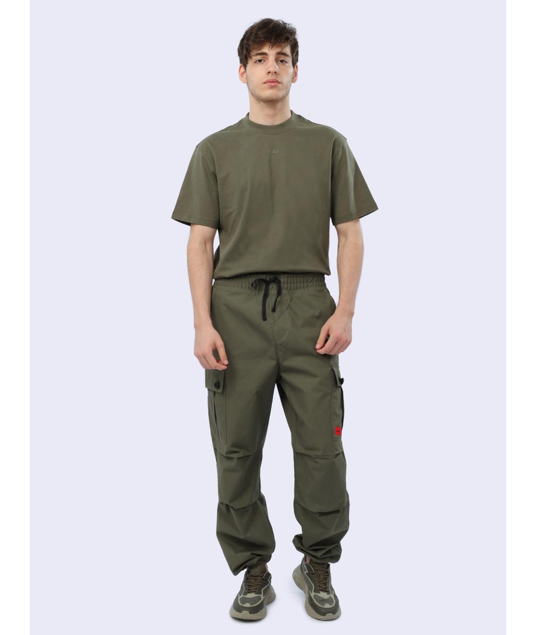 HUGO Зеленые повседневные брюки, фото 2