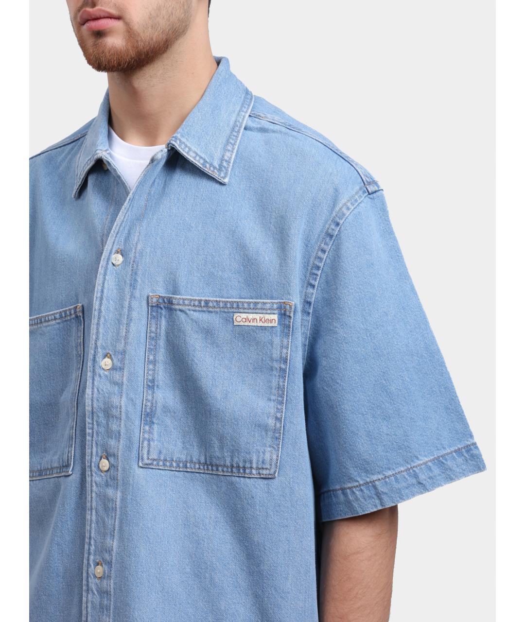 CALVIN KLEIN Синяя кэжуал рубашка, фото 4
