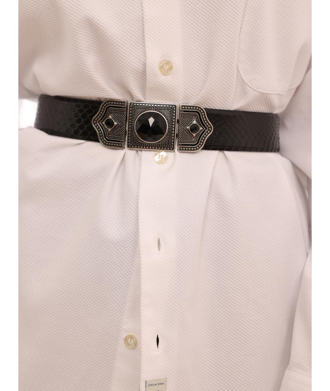 ETRO Черный кожаный ремень, фото 3