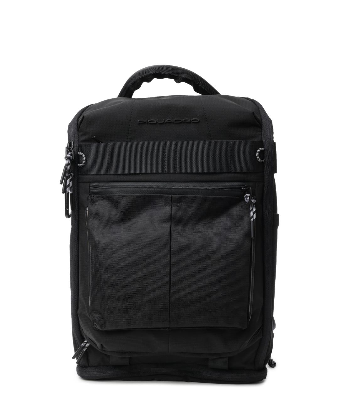 PIQUADRO Черный тканевый рюкзак, фото 1