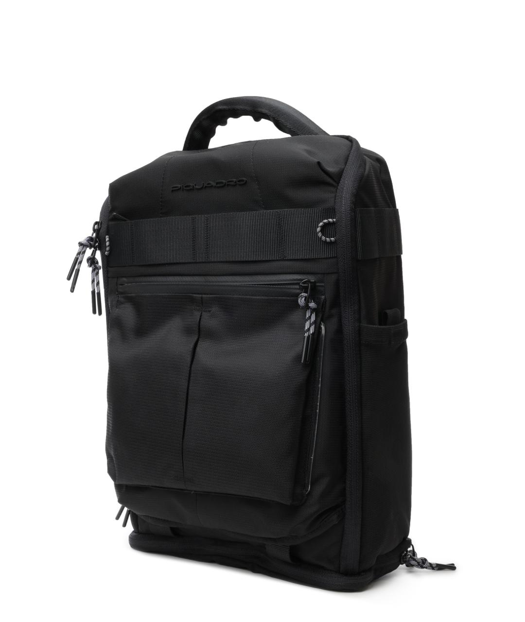 PIQUADRO Черный тканевый рюкзак, фото 2