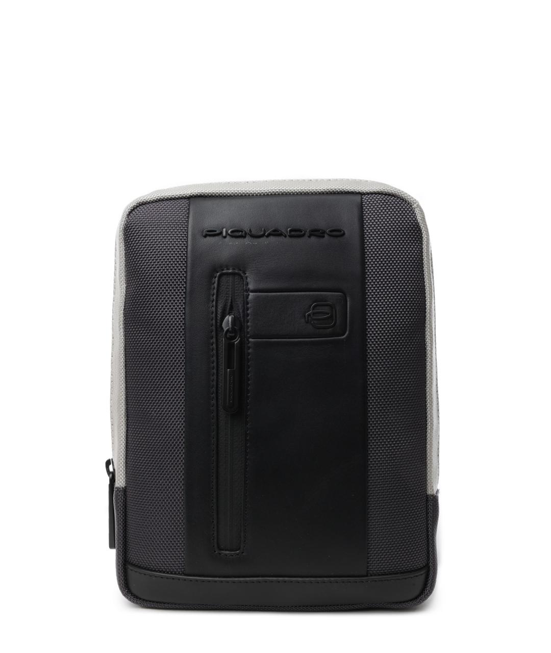 PIQUADRO Черная тканевая сумка на плечо, фото 1