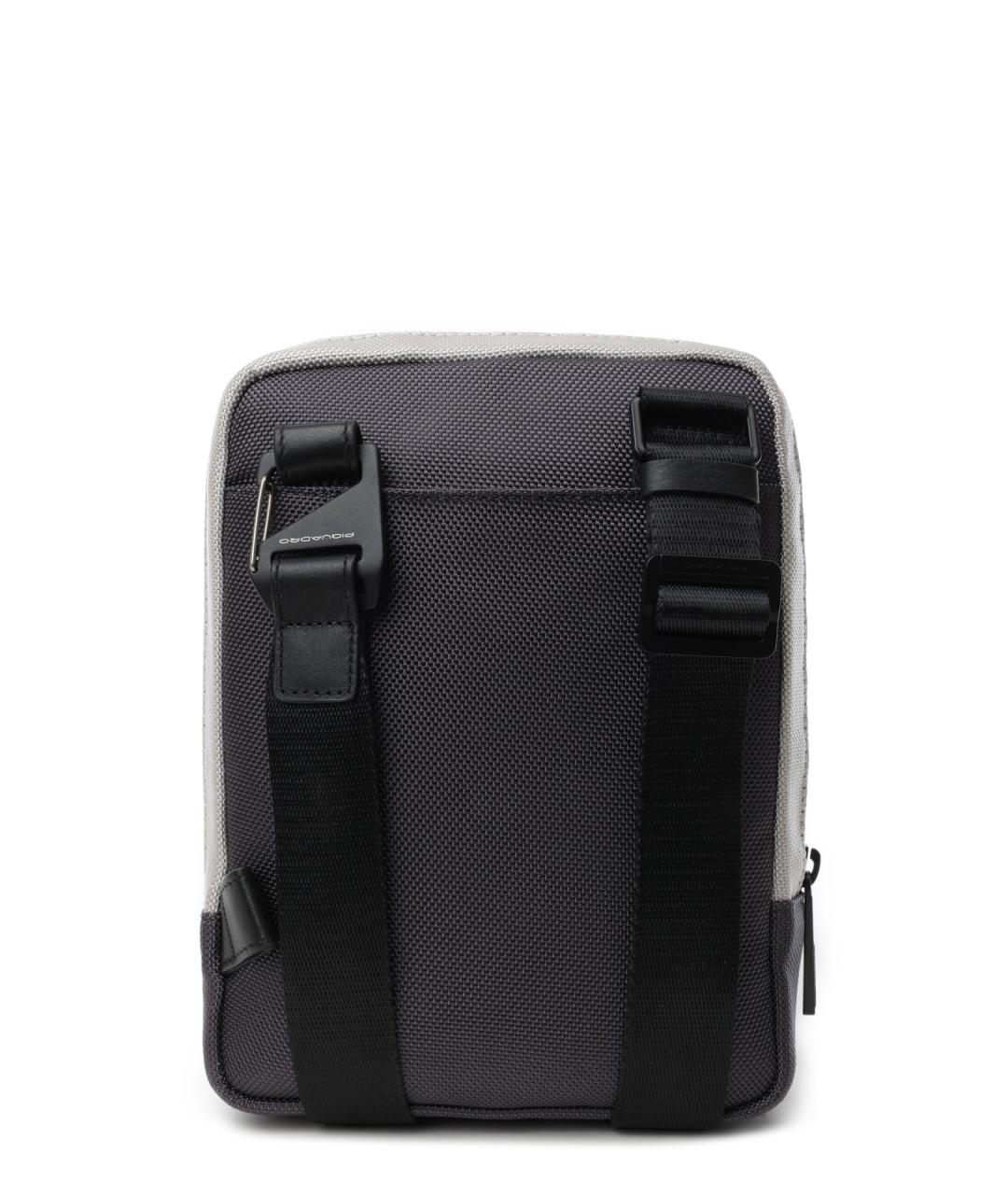 PIQUADRO Черная тканевая сумка на плечо, фото 3