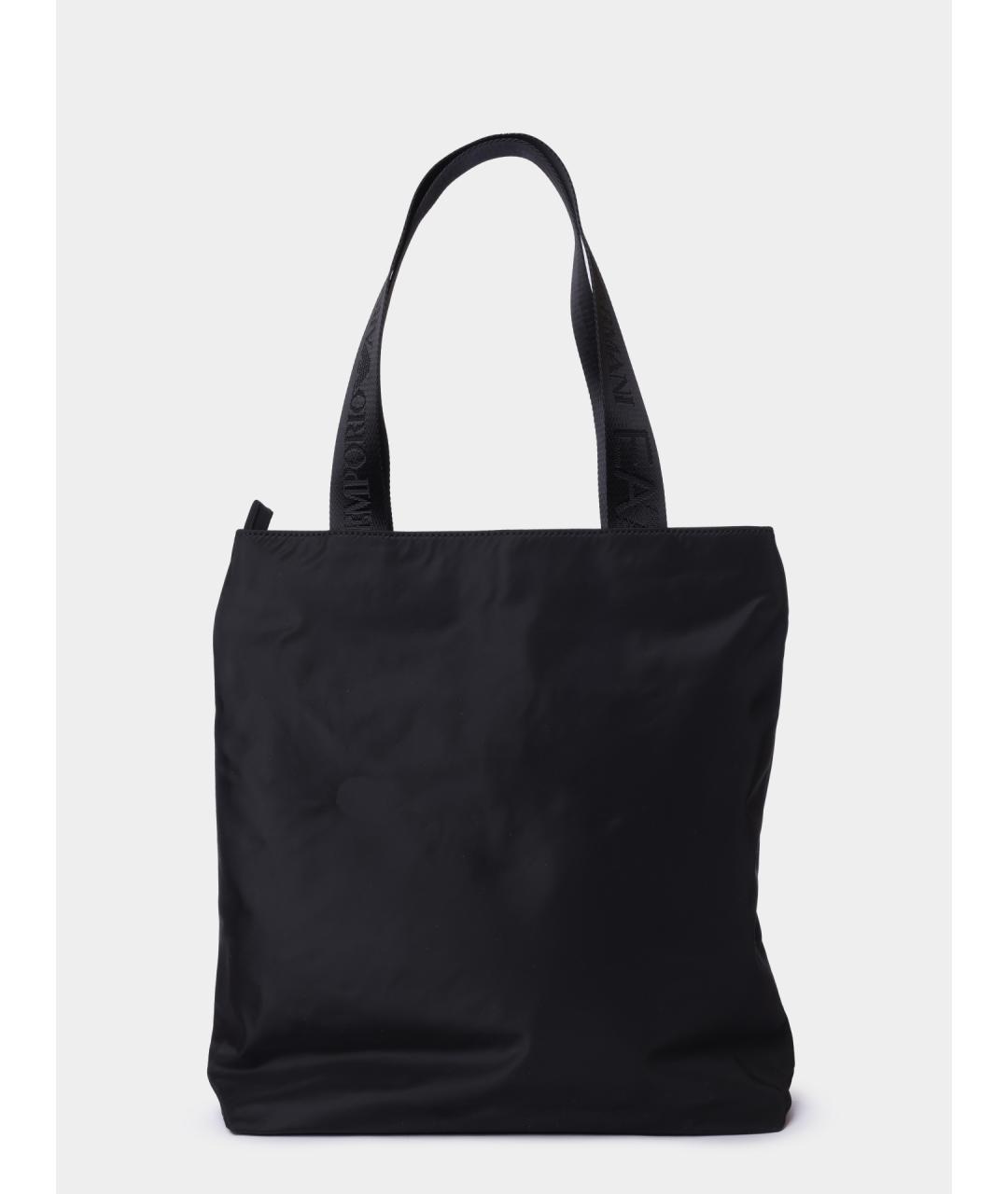 EA7 Черная тканевая сумка тоут, фото 4