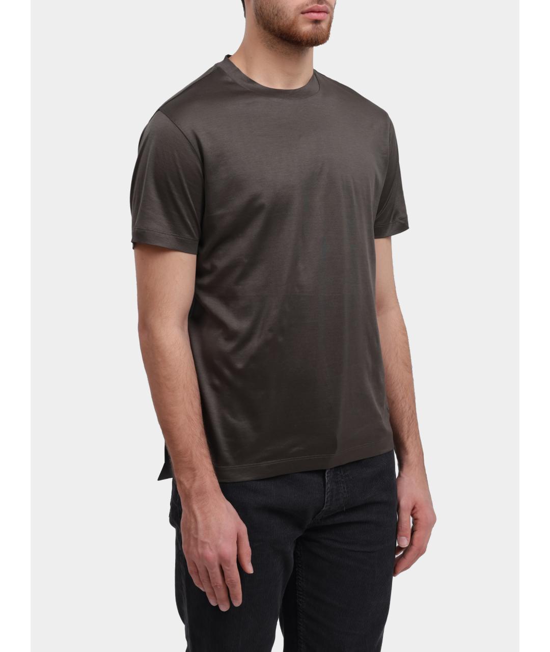 EMPORIO ARMANI Хаки футболка, фото 4