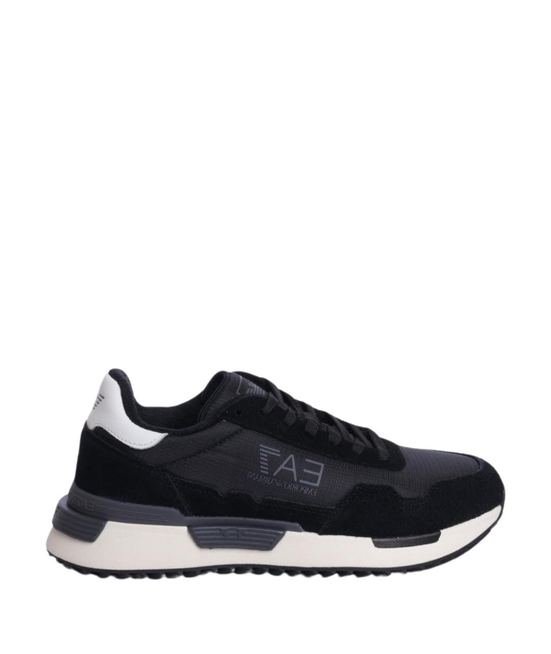 EA7 Черные низкие кроссовки / кеды, фото 1