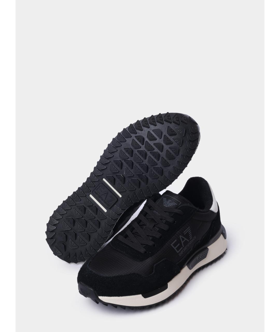 EA7 Черные низкие кроссовки / кеды, фото 4