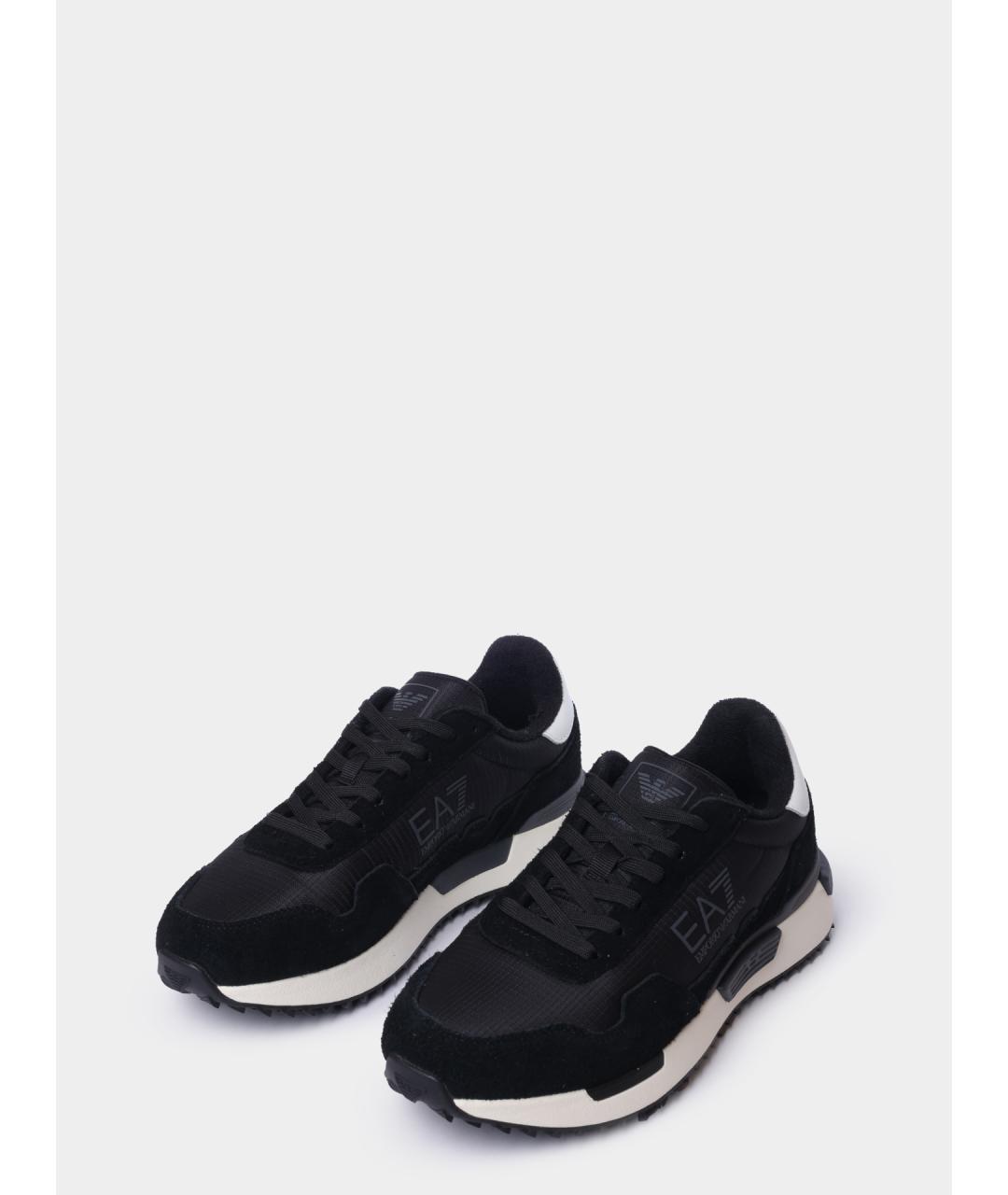 EA7 Черные низкие кроссовки / кеды, фото 2