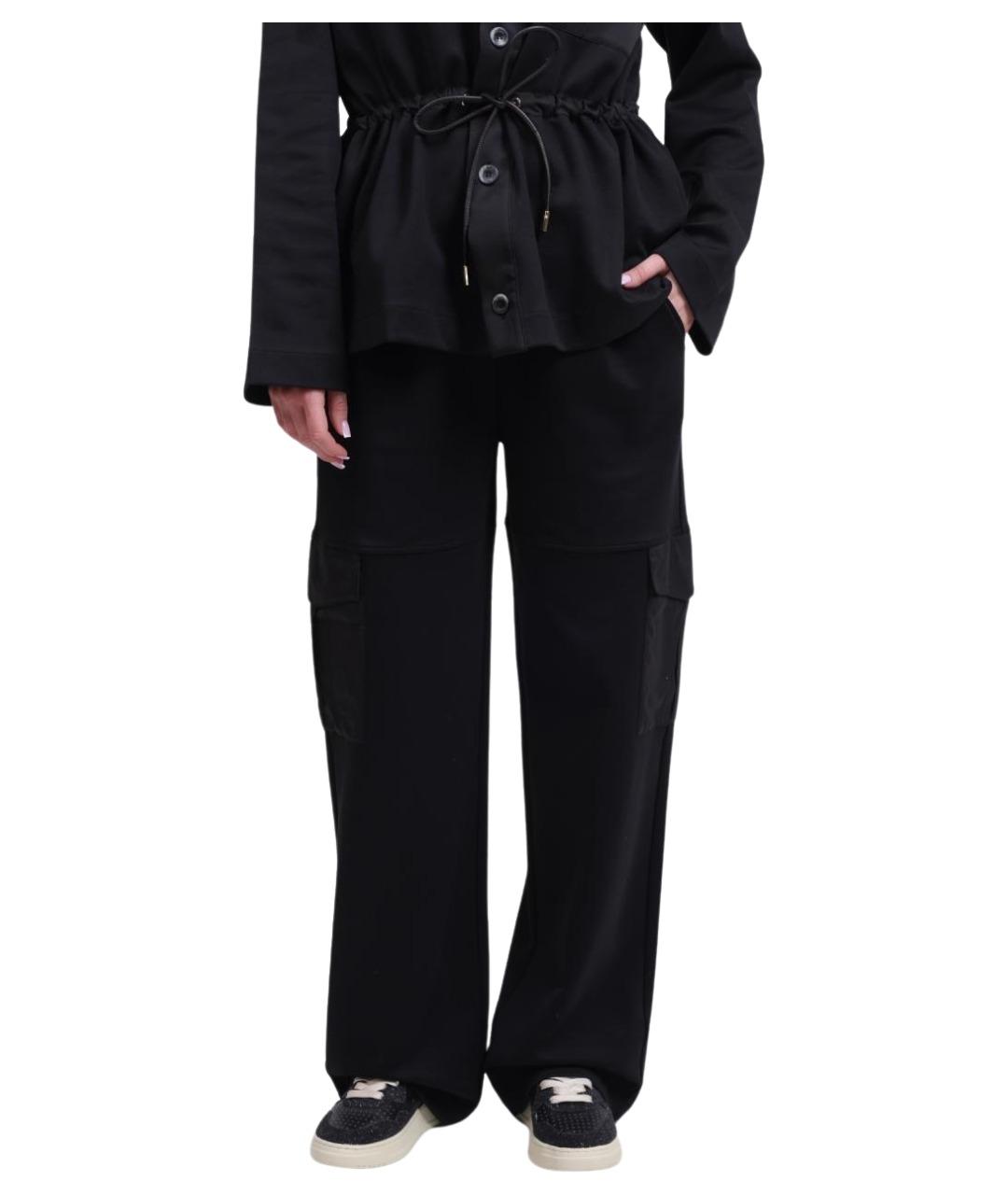 HERNO Черные прямые брюки, фото 1