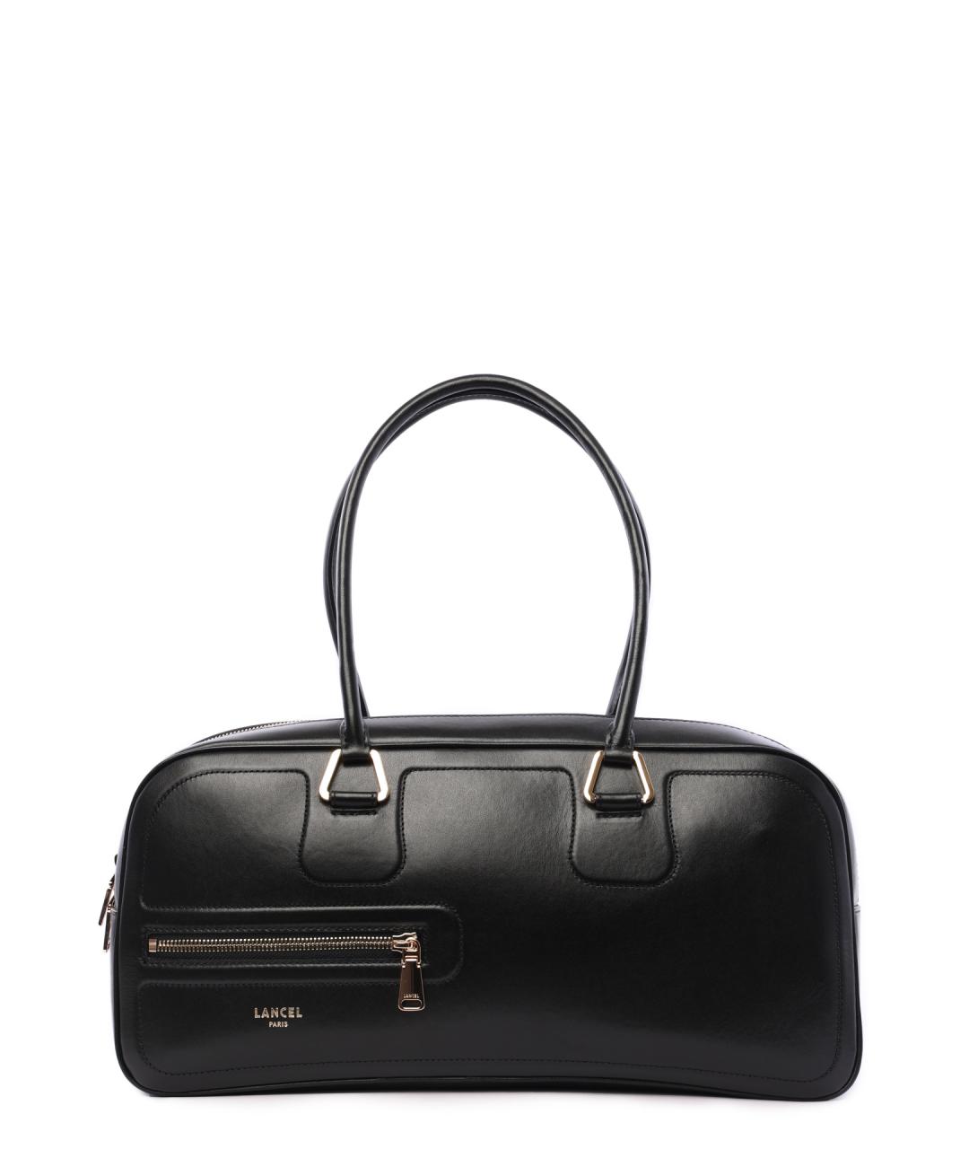 LANCEL Черная кожаная сумка через плечо, фото 1