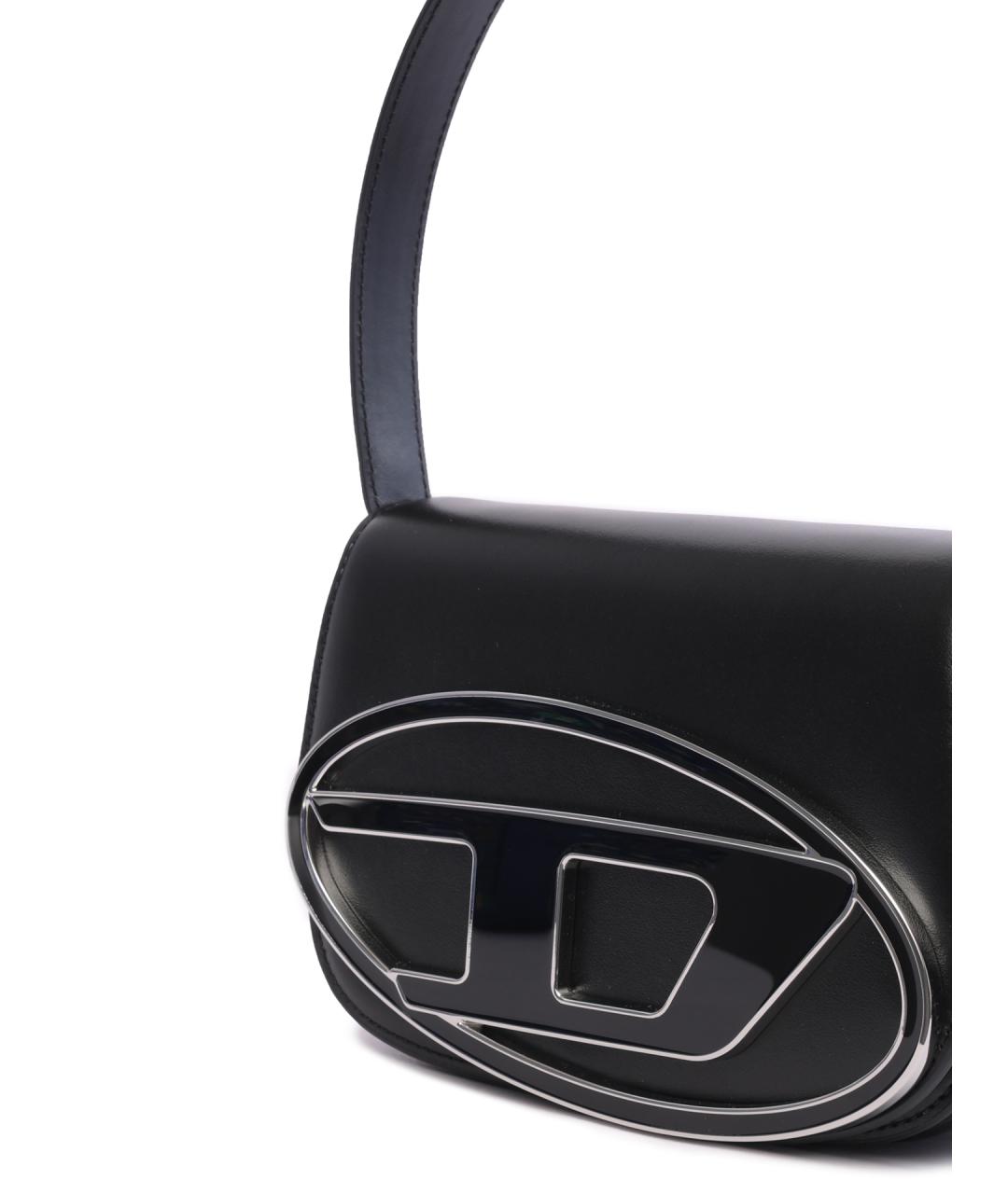 DIESEL Черная кожаная сумка через плечо, фото 4