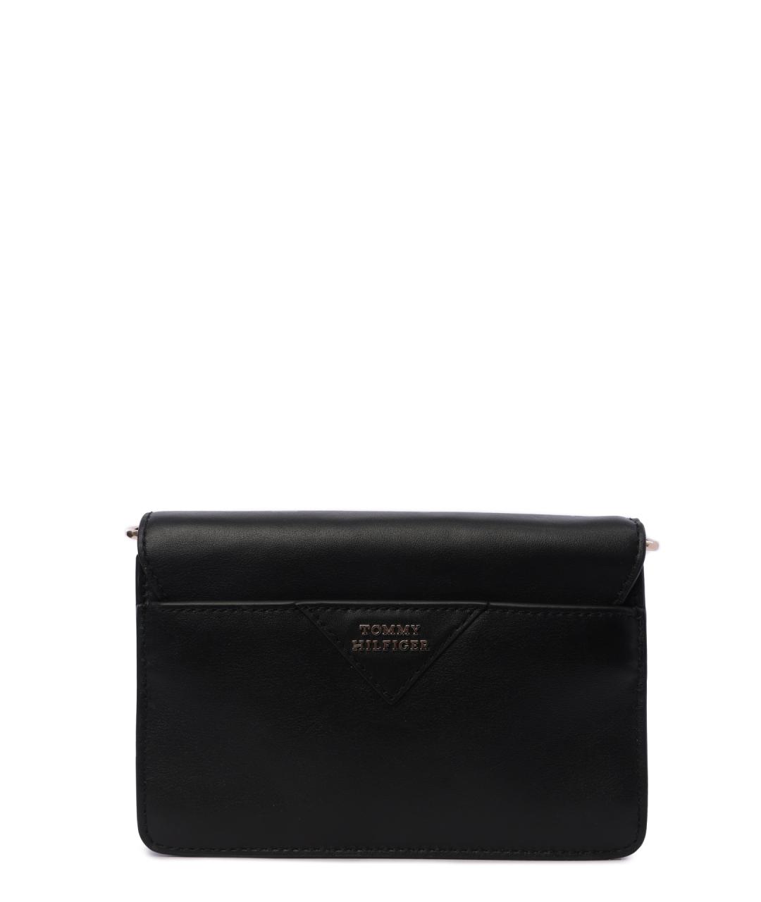 TOMMY HILFIGER Черная кожаная сумка через плечо, фото 5