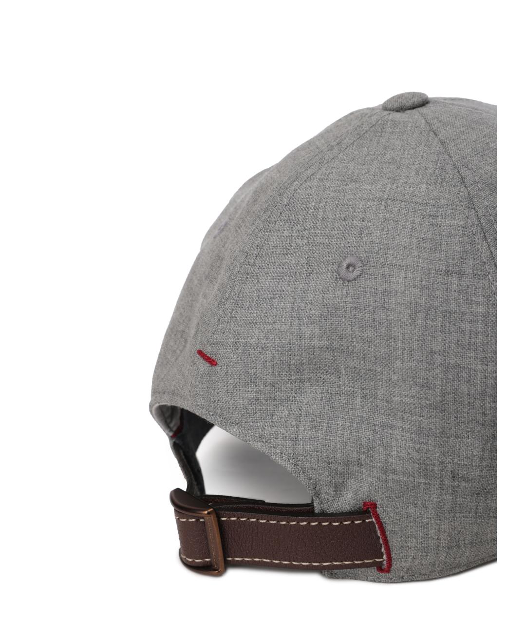 BRUNELLO CUCINELLI Серая шерстяная кепка/бейсболка, фото 4