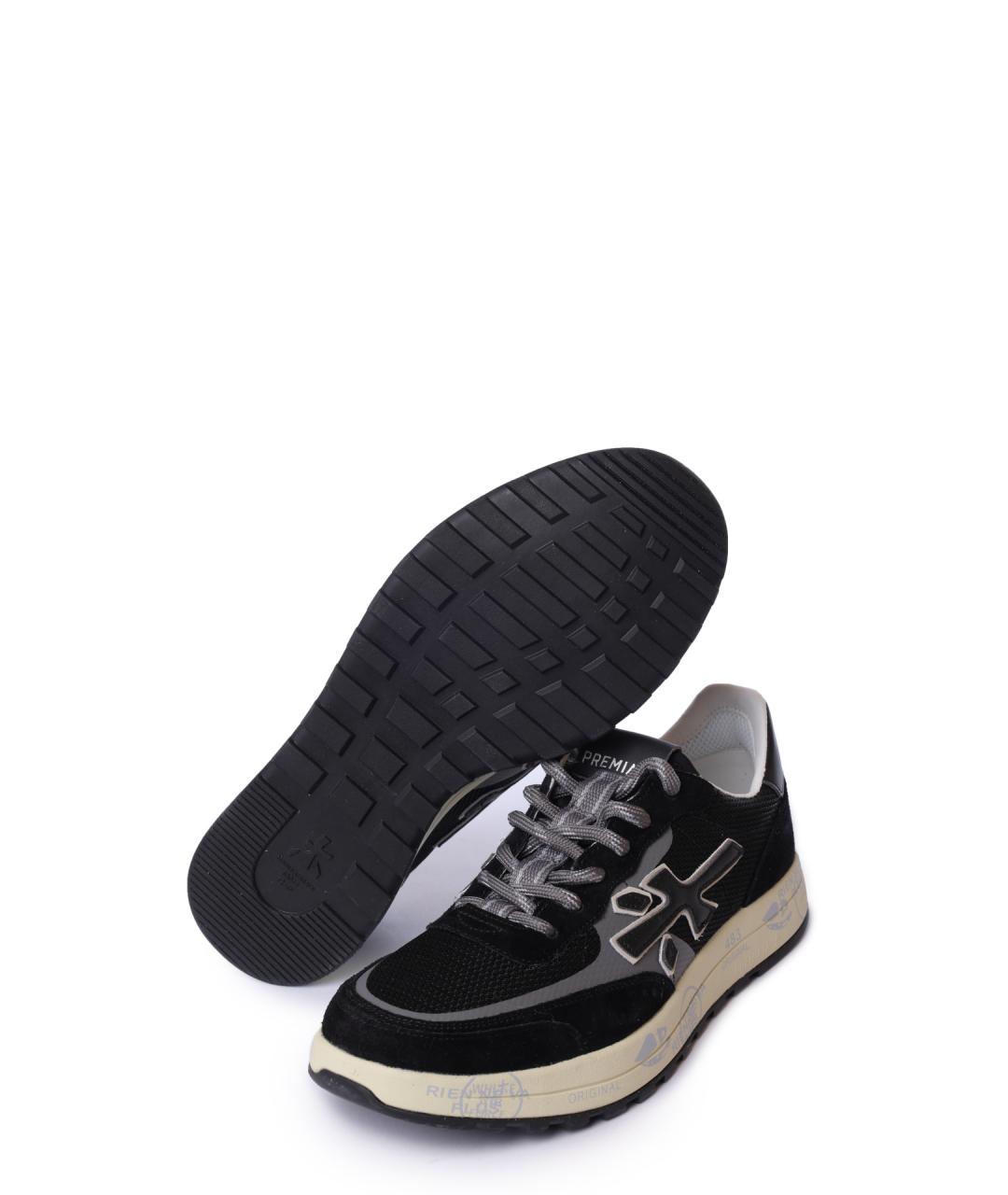 PREMIATA Черные кожаные низкие кроссовки / кеды, фото 4