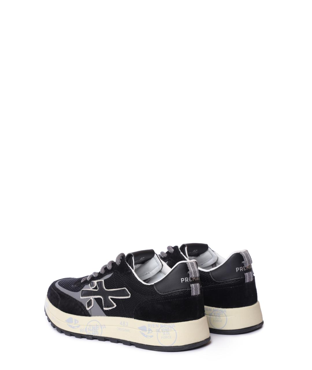 PREMIATA Черные кожаные низкие кроссовки / кеды, фото 5