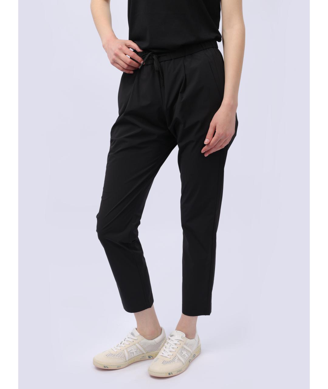 HERNO Черные полиэстеровые брюки узкие, фото 4