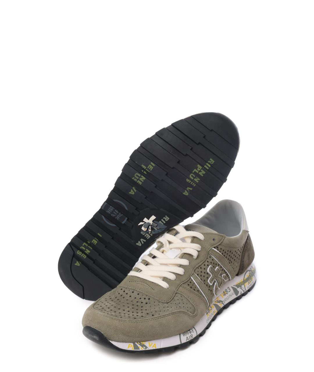 PREMIATA Хаки замшевые низкие кроссовки / кеды, фото 4