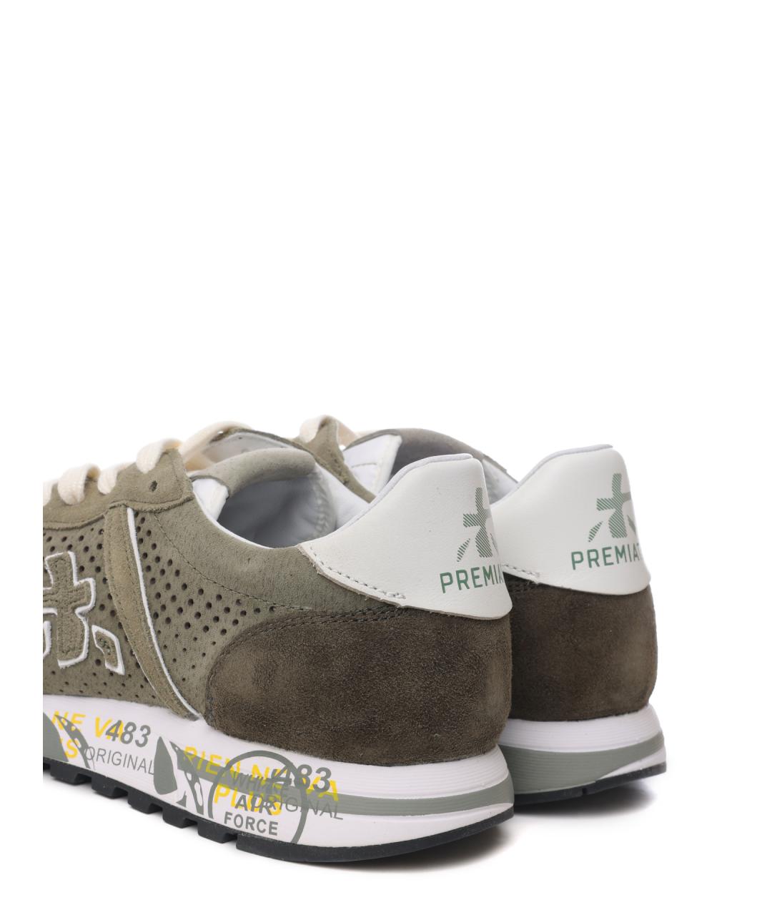 PREMIATA Хаки замшевые низкие кроссовки / кеды, фото 6