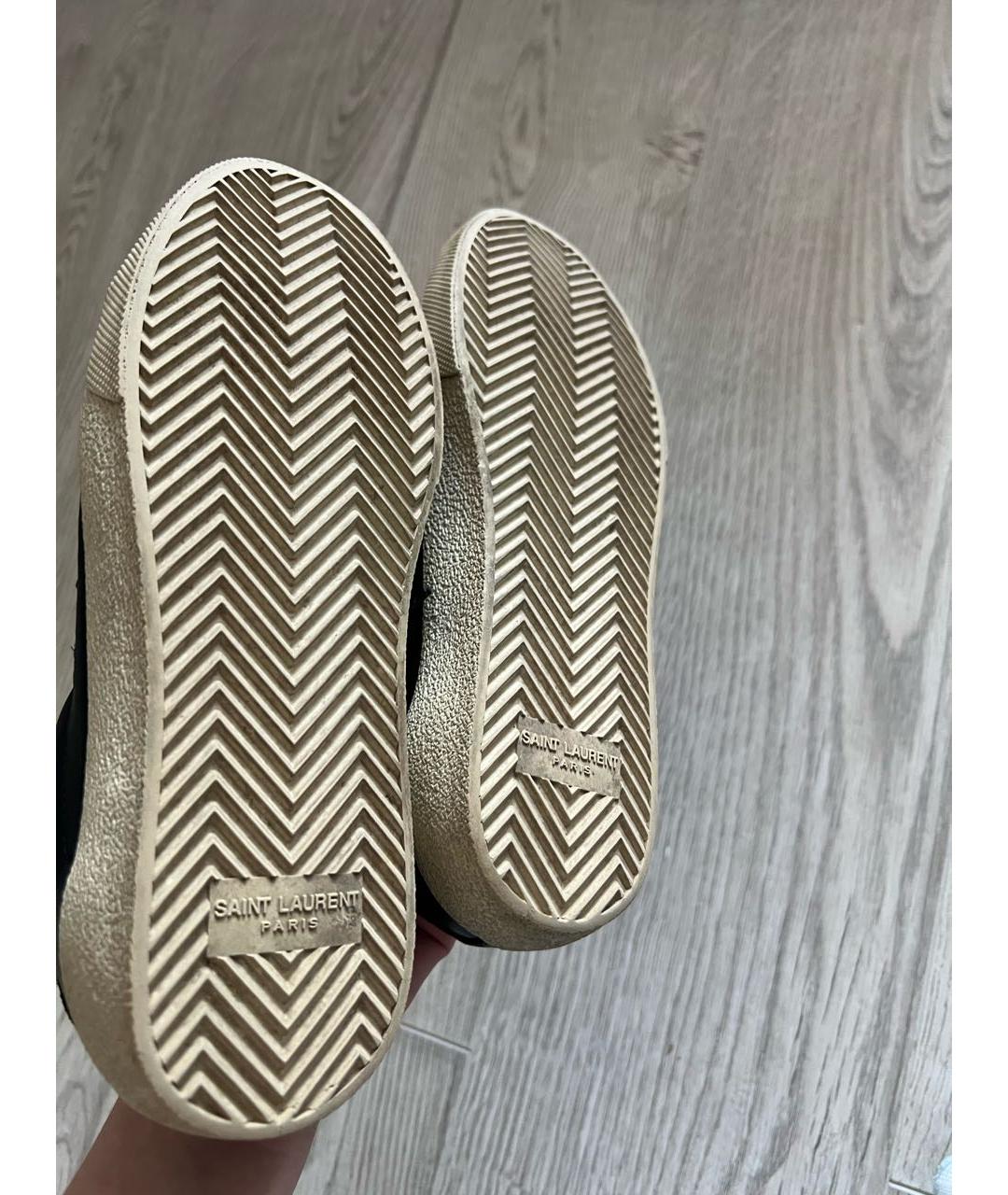 SAINT LAURENT Черные кожаные кеды, фото 3