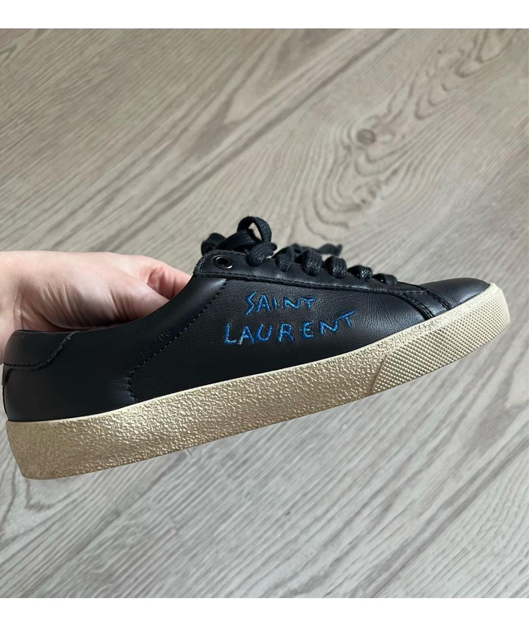 SAINT LAURENT Черные кожаные кеды, фото 5