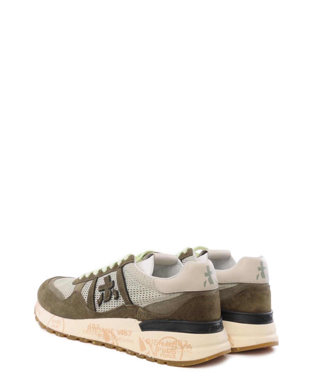 PREMIATA Бежевые текстильные низкие кроссовки / кеды, фото 3