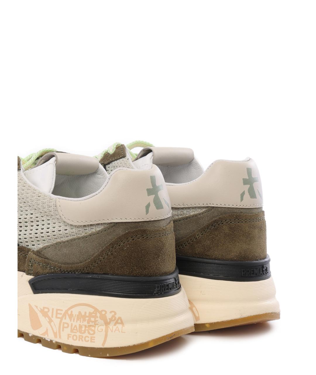 PREMIATA Бежевые текстильные низкие кроссовки / кеды, фото 6