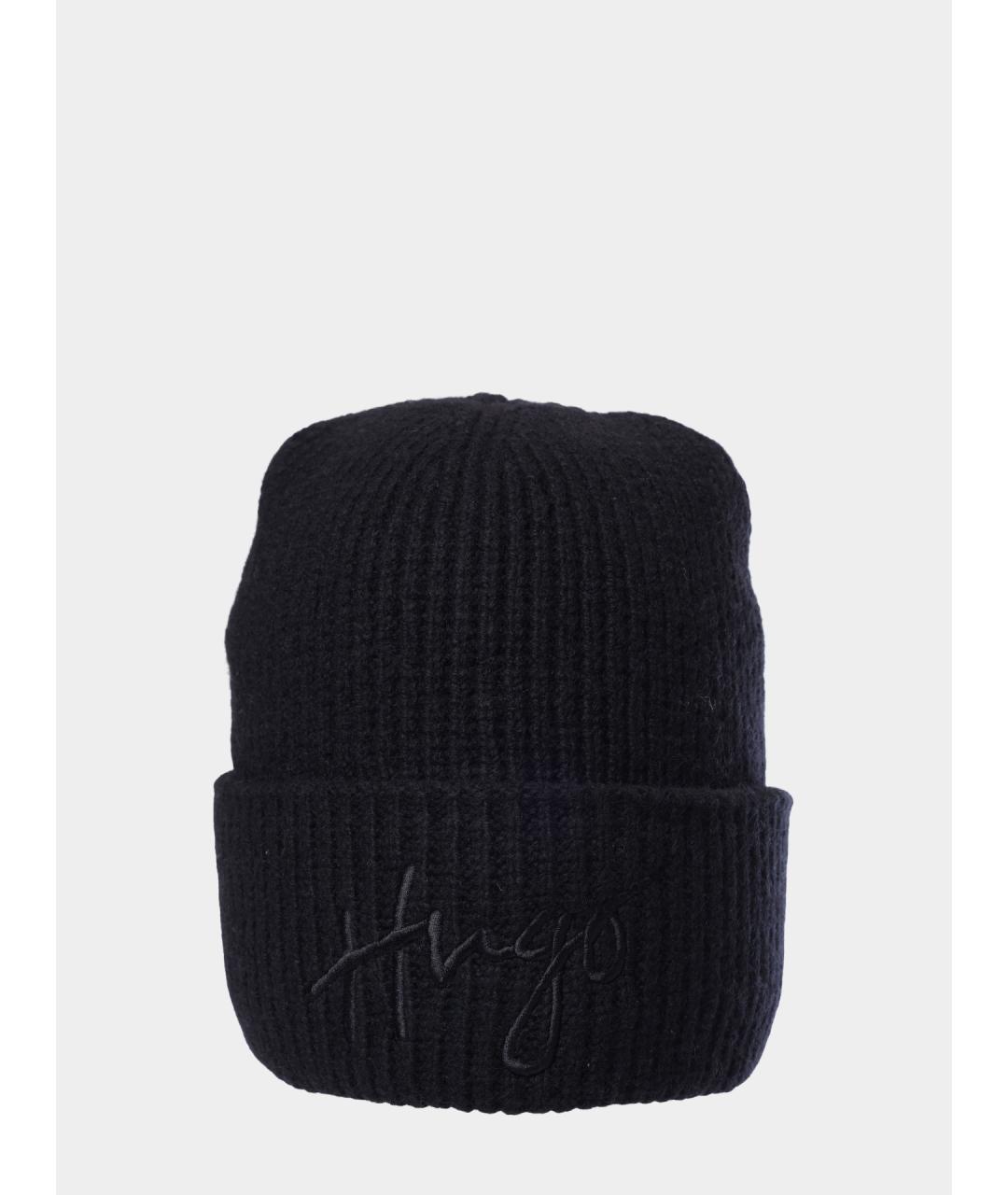 HUGO Черная шапка, фото 5