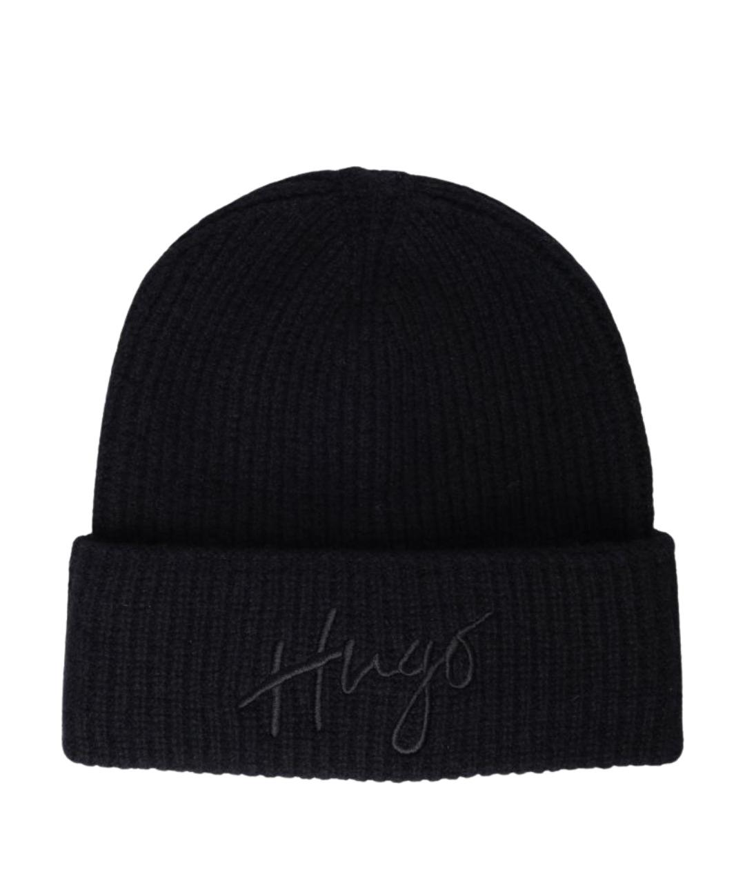 HUGO Черная шапка, фото 1