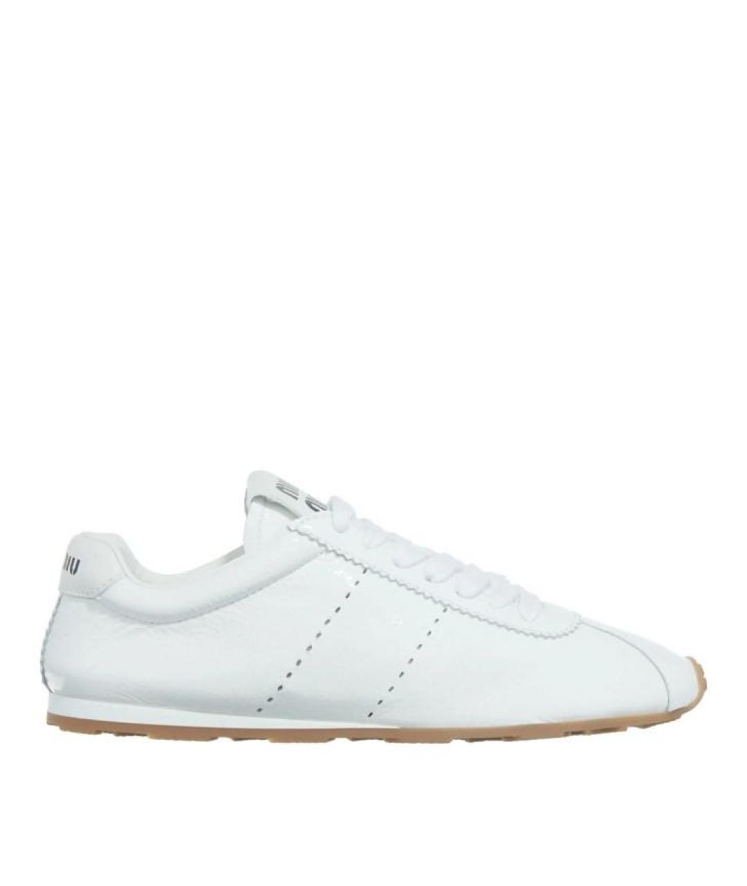 MIU MIU Белые кожаные кроссовки, фото 6