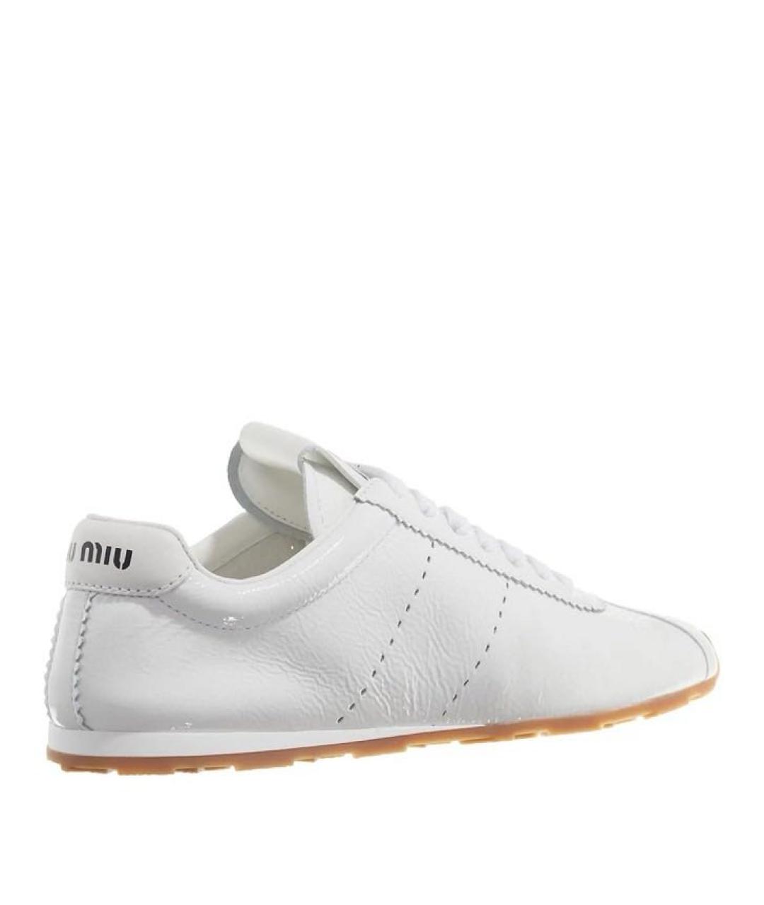 MIU MIU Белые кожаные кроссовки, фото 2