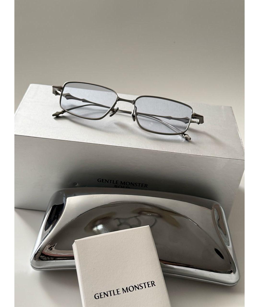 GENTLE MONSTER Серебряные металлические солнцезащитные очки, фото 3