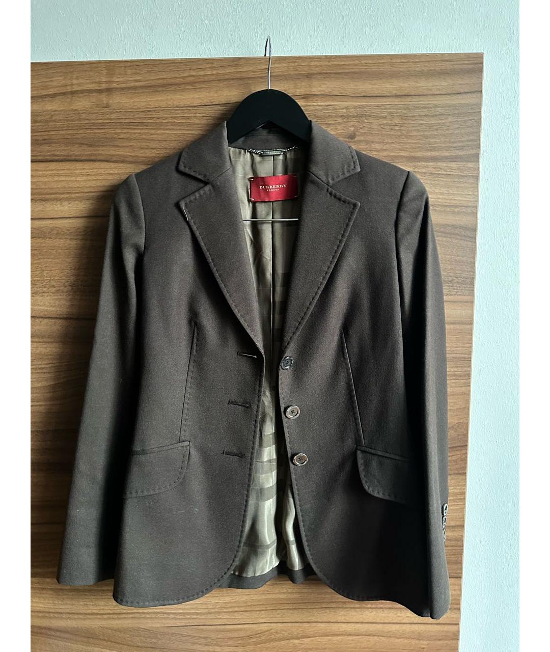 BURBERRY Коричневый шерстяной жакет/пиджак, фото 9