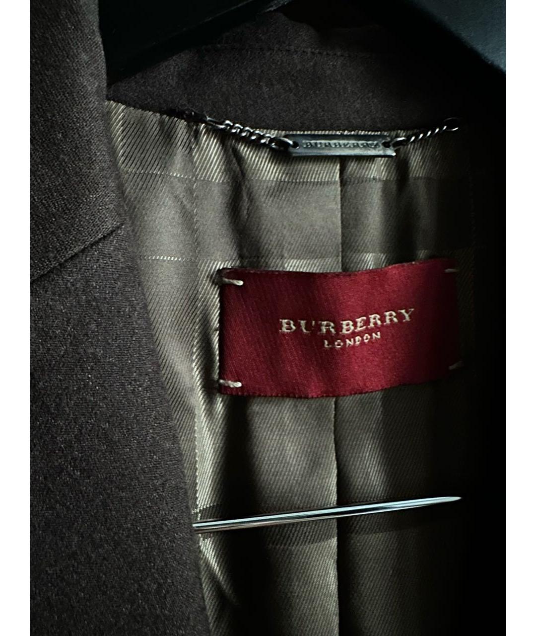 BURBERRY Коричневый шерстяной жакет/пиджак, фото 3