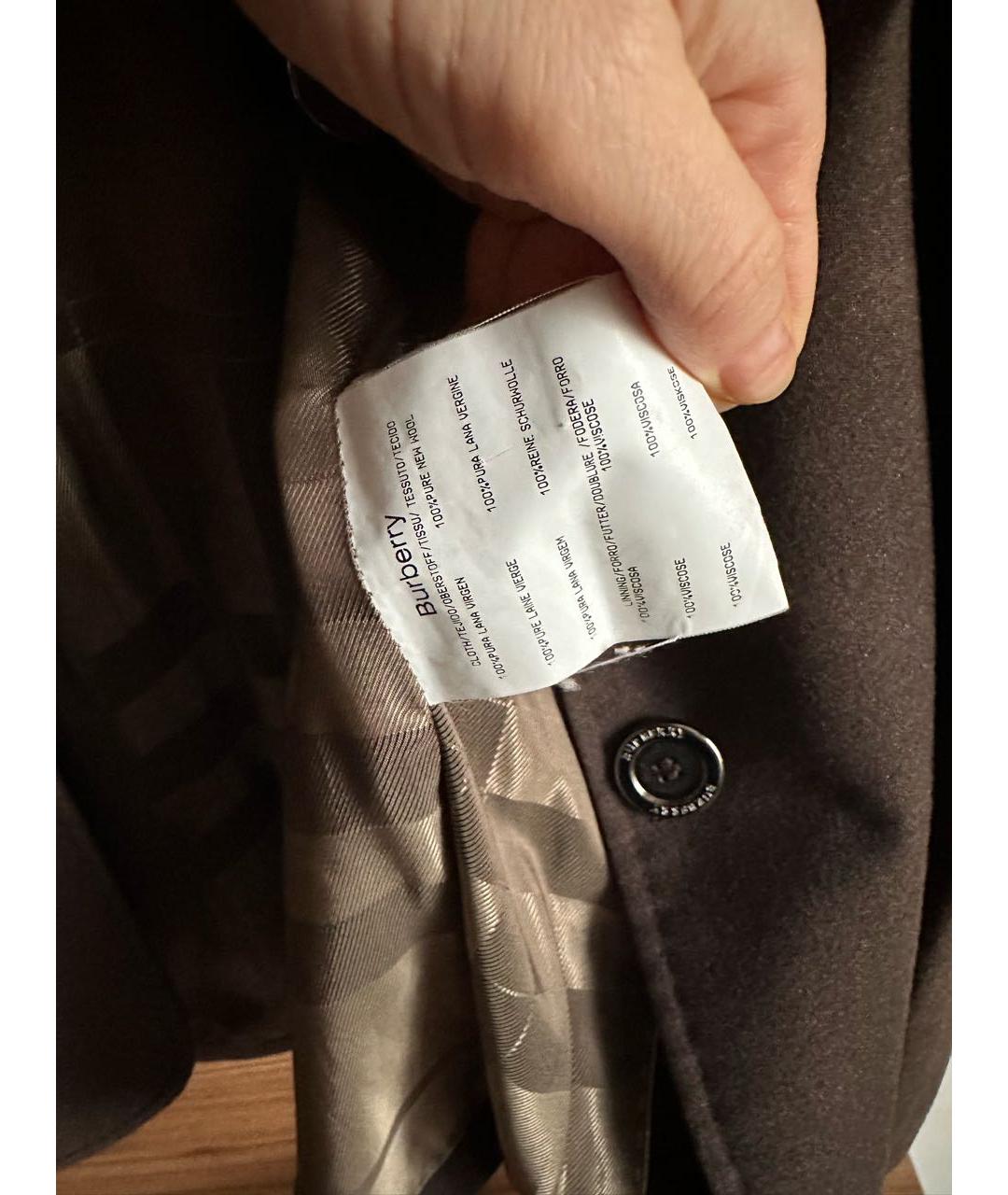 BURBERRY Коричневый шерстяной жакет/пиджак, фото 8