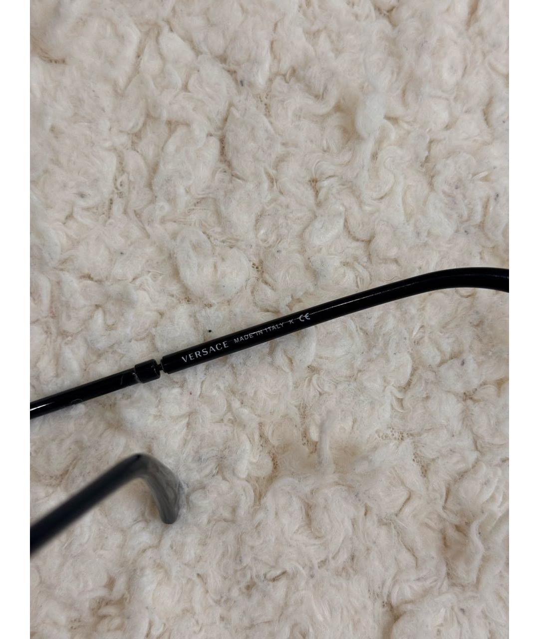 VERSACE Черные металлические солнцезащитные очки, фото 4