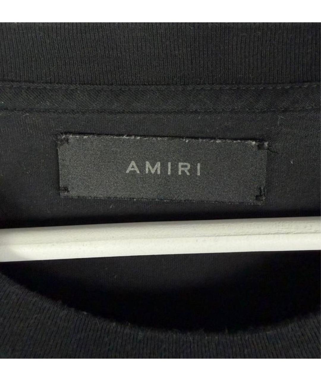 AMIRI Черная хлопковая футболка, фото 7