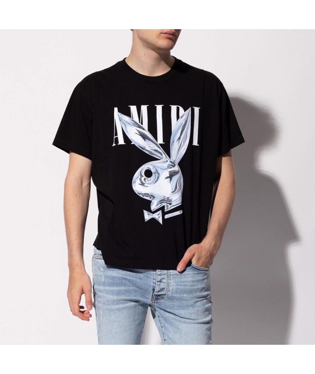 AMIRI Черная хлопковая футболка, фото 2