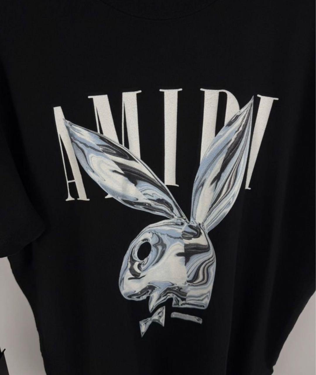 AMIRI Черная хлопковая футболка, фото 8