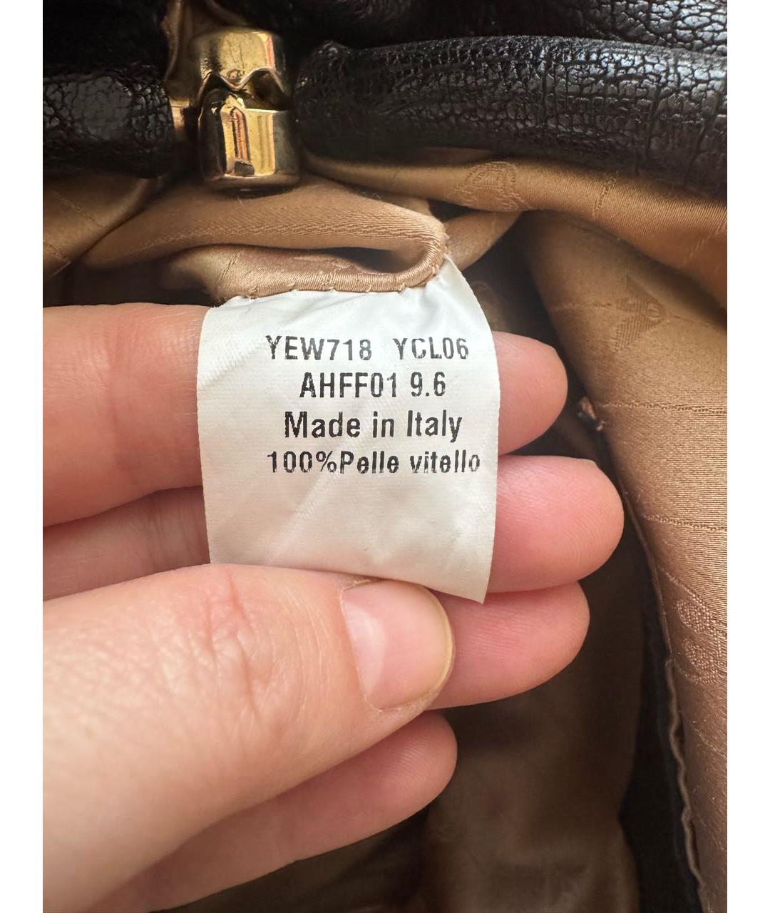 EMPORIO ARMANI Черная кожаная сумка тоут, фото 7