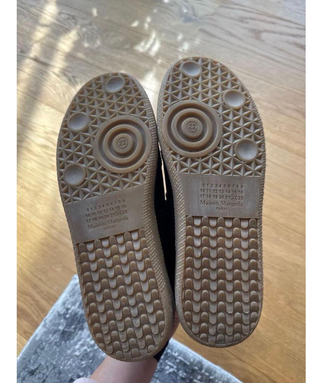 MAISON MARGIELA Черные кожаные кеды, фото 4