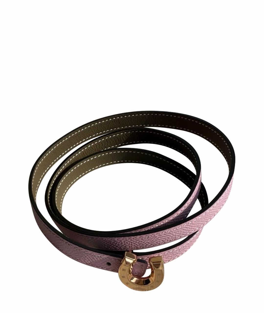 HERMES Розовый кожаный ремень, фото 1