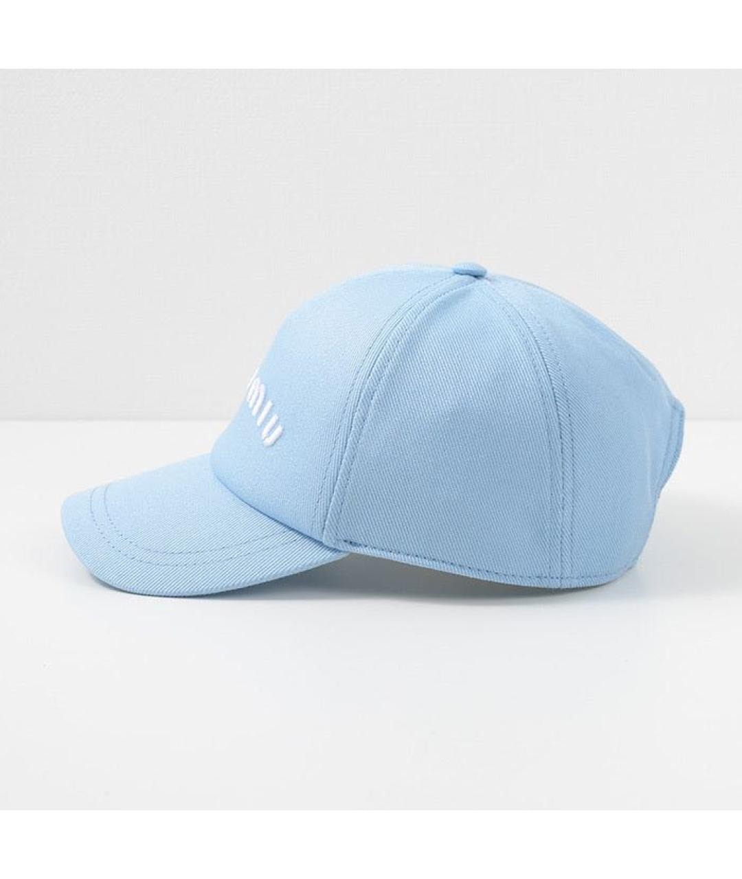 MIU MIU Голубая хлопковая кепка, фото 3