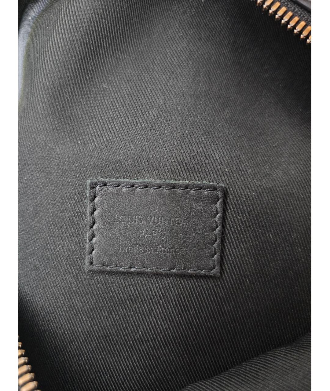 LOUIS VUITTON Черная кожаная поясная сумка, фото 9