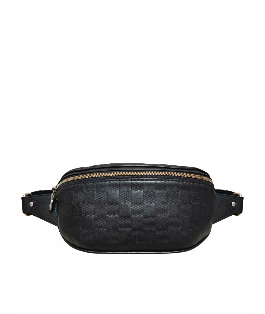 LOUIS VUITTON Черная кожаная поясная сумка, фото 1