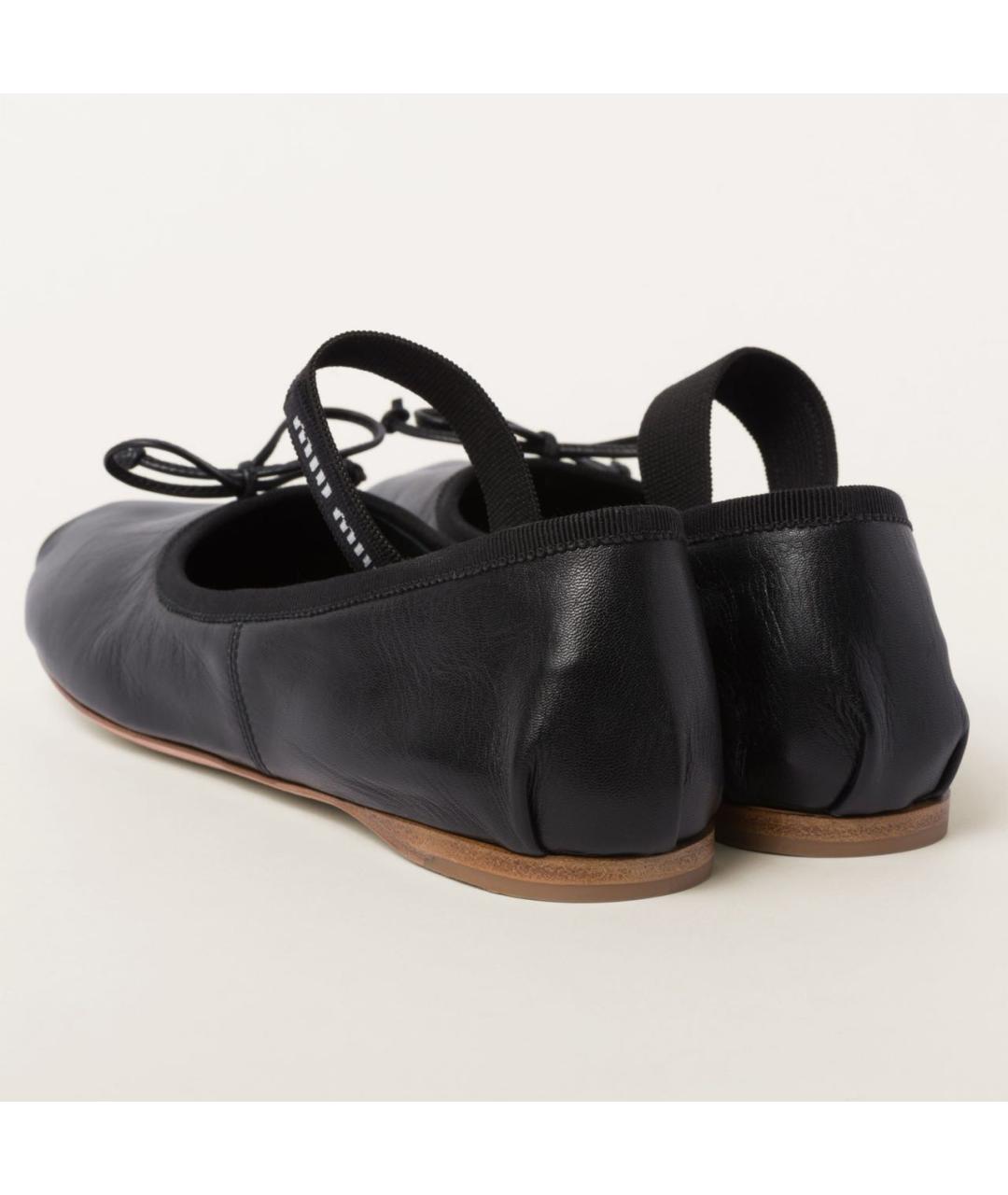 MIU MIU Черные кожаные балетки, фото 3