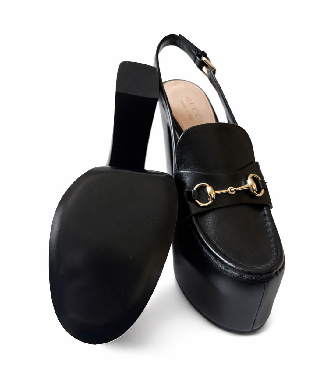 GUCCI Черные кожаные туфли, фото 5