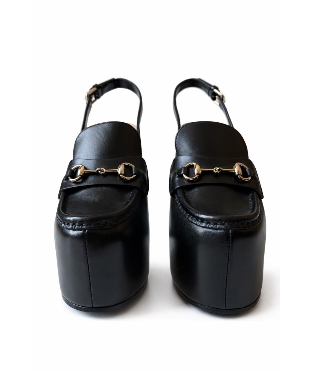 GUCCI Черные кожаные туфли, фото 2