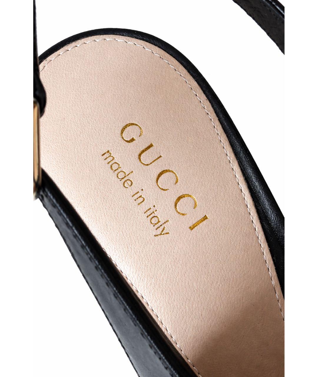 GUCCI Черные кожаные туфли, фото 3