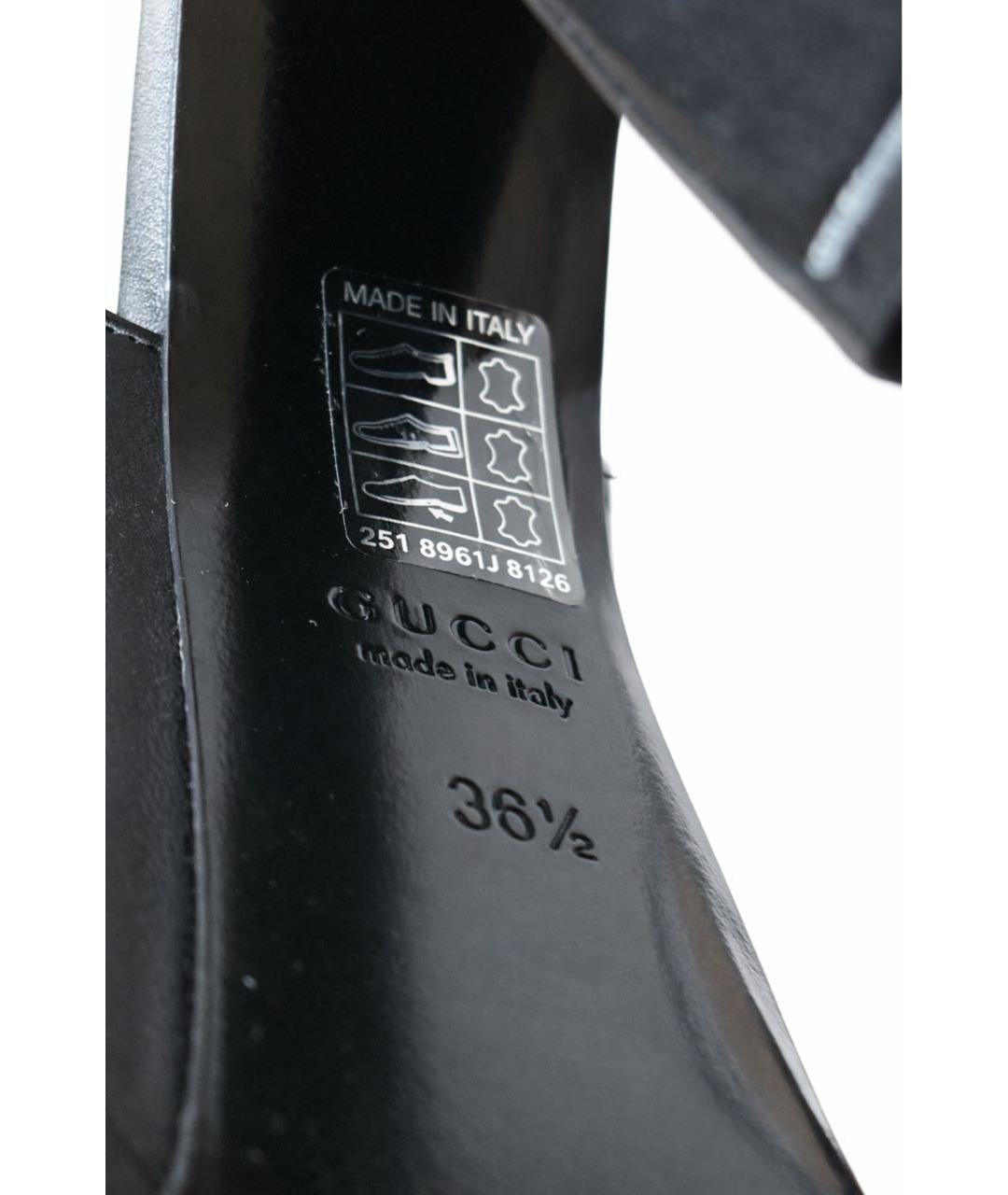 GUCCI Черные кожаные туфли, фото 4