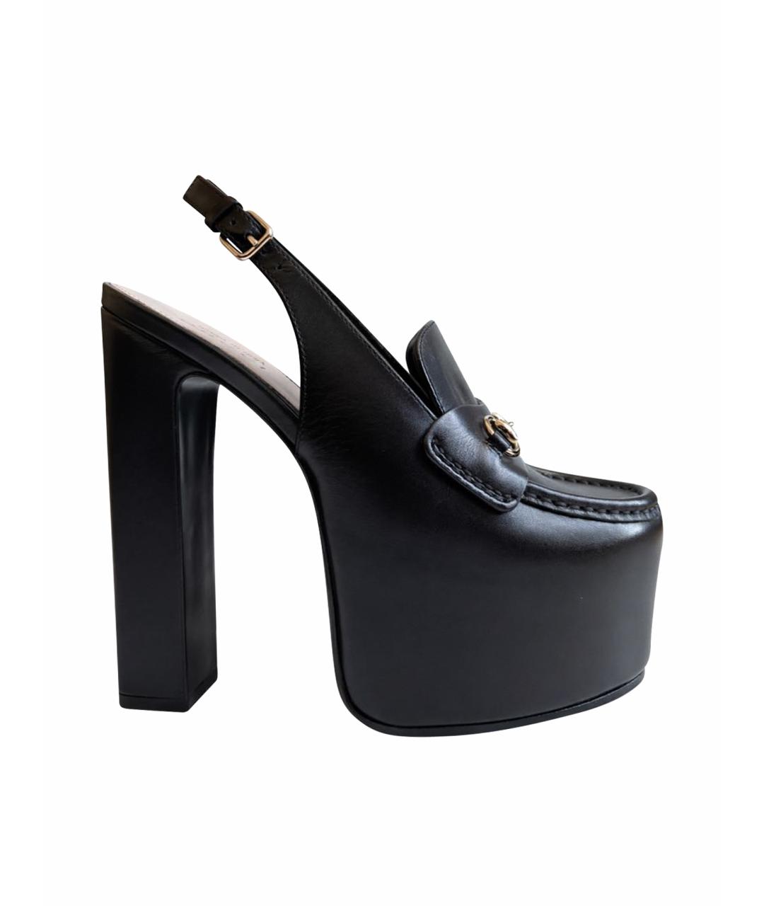 GUCCI Черные кожаные туфли, фото 6